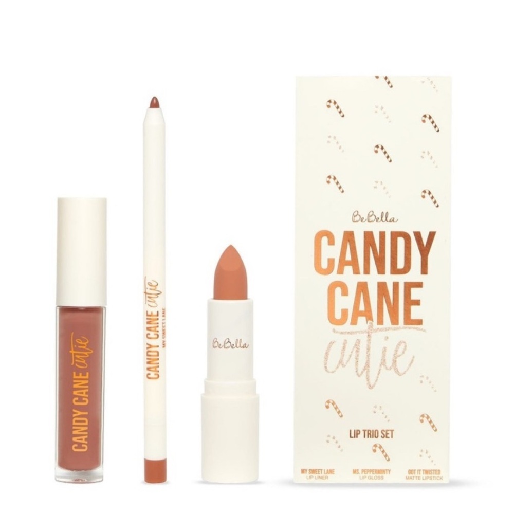 Candy Cane Cutie Lip Set - Warm Nude BeBella NIB